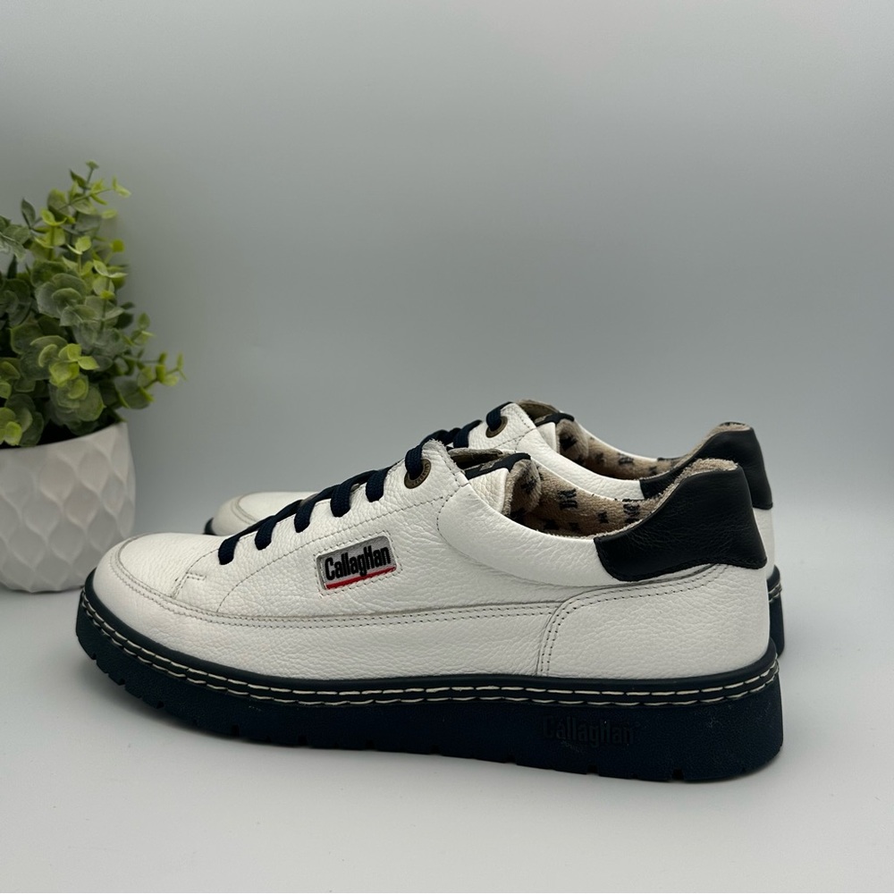 Callaghan Men’s Comfort White Leather Sneakers Shoes Size 8 - Picture 3 of 12